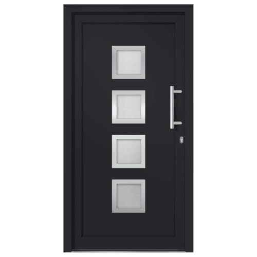 vidaXL Haustür mit Handgriff-Set 3 Schlüssel Montageset Nebeneingangstür Außentür Kellertür Eingangstür Wohnungstür Tür Anthrazit 98x208cm vidaXL Haustür mit Handgriff-Set 3 Schlüssel Montageset Nebeneingangstür Außentür Kellertür Eingangstür Wohnungstür Tür Anthrazit 98x208cm