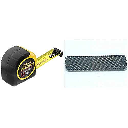 STANLEY FATMAX Tape Measure Blade Armor 5 M Metric Shock Resistant FMHT0-33864 & Surform Blade 140 mm - Fine Cut 5 21 398