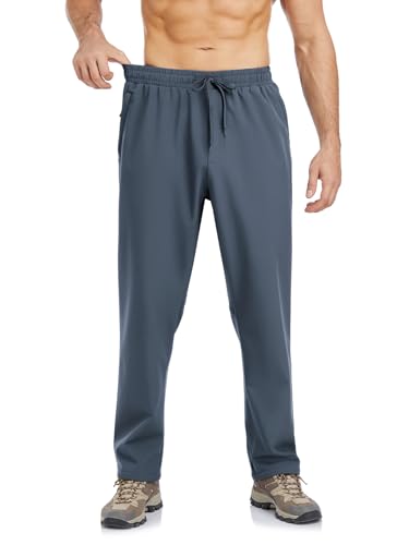 Men's Fleece Lined Pants Winter Athletic Workout Running Sweatpants Zipper Pockets Water Resistant Warm Joggers2