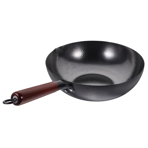 Wok tradicional PRETYZOOM con mango ergonómico de madera miniatura 1