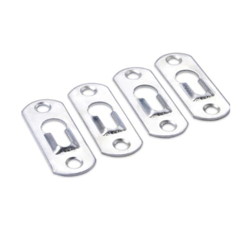 Image of 50 Pack Keyhole Picture Hangers with 100 Pcs Screws Metal Keyhole Hangers Fasteners Flat Keyhole Hangers Plate Keyhole Hanging Bracket Hardware for Mirror Picture Frame (Silver)