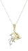 14k White and Yellow Gold Dolphin Trio Pendant Necklace, 18"