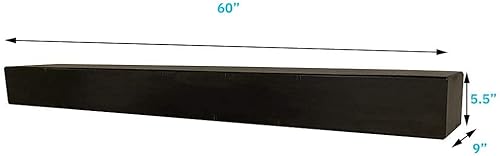 Miniatura 3 de MANTELSDIRECT Dakota - Estante flotante de madera de pino para chimenea, color grano de café, 60 pulgadas, hermoso estante rústico de madera,