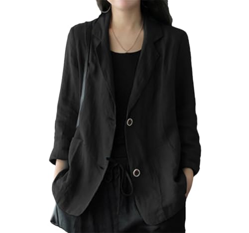 Blazer à manches longues femme solution veste de travail fine et légère pour silhouette XS noire