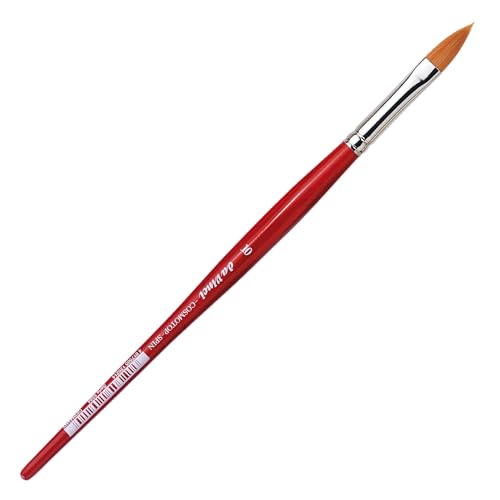 Image of da Vinci Watercolor Series 5584 CosmoTop Spin Paint Brush, Pointed Oval Synthetic with Red Handle, Size 10 (5584-10)