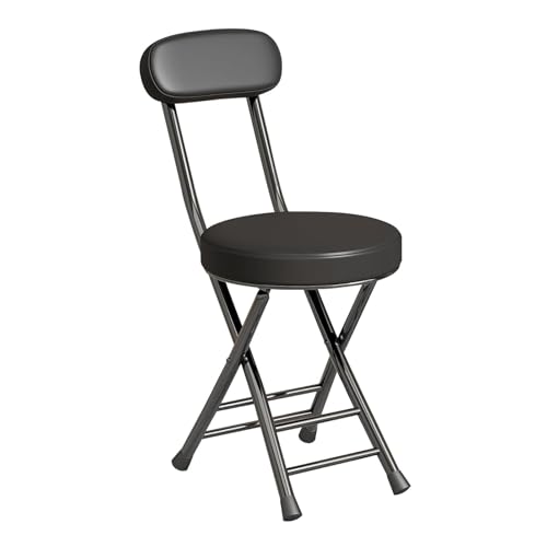 Tabouret pliable portable avec dossier anti mal de dos chaise compacte adulte legere 120kg