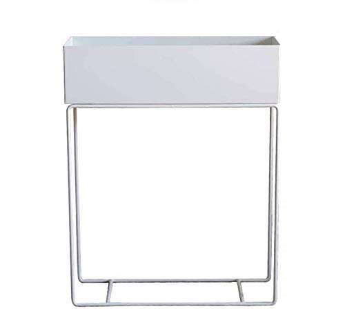 INDIAN DECOR 80012 Flower Stand Metal Display Shelf with Legs,Iron Plant Stand Garden Bed Elevated Planter Box for Dining Room Living Room Office White C 55x20x70cm - White - Made in India!