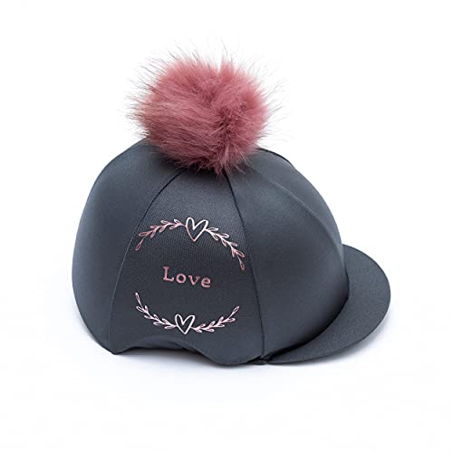 Luvponies.com Love Wreath Grey and Rose Gold Riding Hat Silk, gris, Taille unique