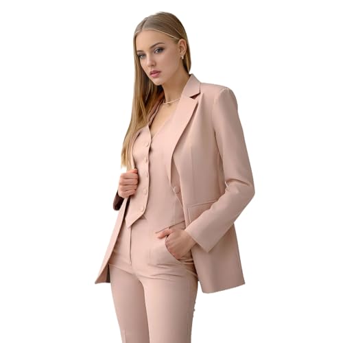 TIANMEI Women Suit 3 Pieces Notch Lapel Business Suits for Women Single Breasted Work Lady Tuxedo Slim Fit Blazer Vest Pants3