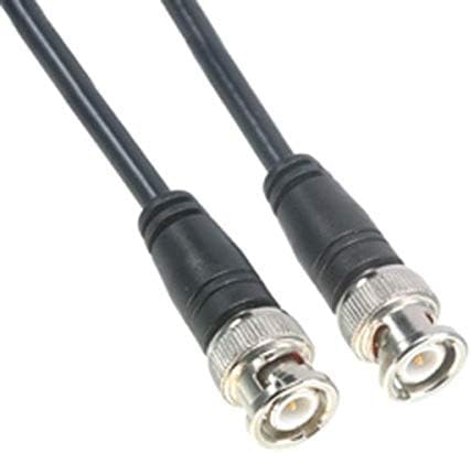 Amphenol CO-058BNCX200-100 Black RG58 Coaxial Cable, 50 Ohm, BNC Male to BNC Male, 100'