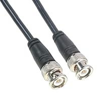 Amphenol CO-058BNCX200-050 Black RG58 Coaxial Cable, 50 Ohm, BNC Male to BNC Male, 50