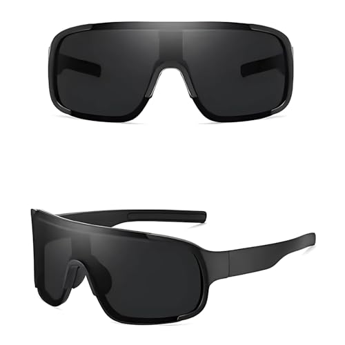Image of Windproof Wraparound Shield Sports Sunglasses for Men Women Stylish | UV Protected Durable Mirrored Cricket Driving Cycling Riding Goggles | Anti Glare Cooling Shades