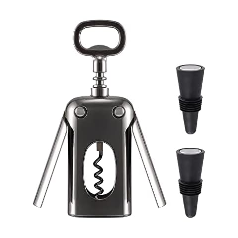 Vzaahu Wing Corkscrew, Bottle Opener, Zinc Alloy with Premium, Stopper for Waiters Bartenders for Bar Home Restaurant Cover