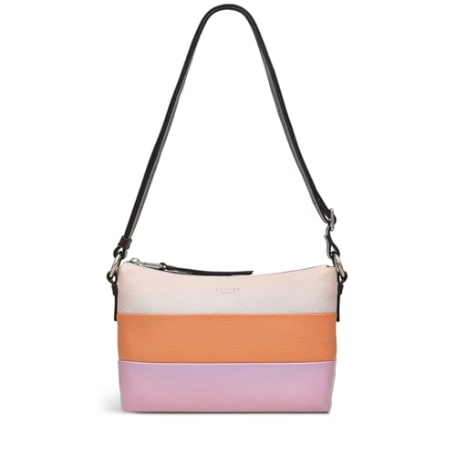 RADLEY London Lyme Terrace Stripe Womens Small Leather Ziptop Crossbody Bag Clay Pink