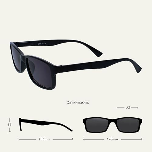 The Reading Glasses Company Die Lesebrille Unternehmen Schwarz Sonnen-Leser UV400 Designer Stil Herren Damen Lesehilfe S92-1 +2,00
