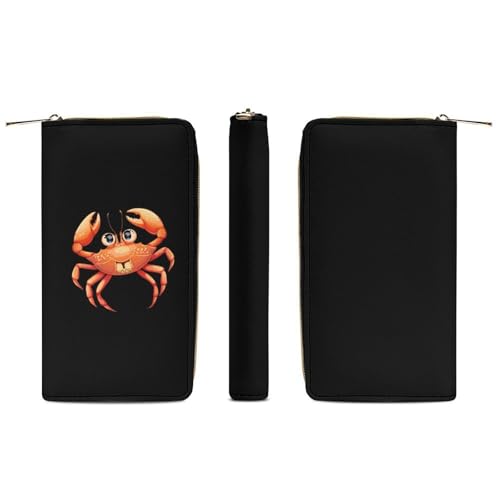 Boston Crab Wristlet Wallets for Men Women Leather Purse Clutch Cute Card Holder3