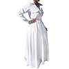 Bodycon4U-Womens-Pleated-Long-Sleeve-Party-Cocktail-Long-Maxi-Button-Down-White-Shirt-A-line-Dress-Plus-Size-Pockets-Front Bodycon4U Women's Pleated Long Sleeve Party Cocktail Long Maxi Button Down White Shirt A-line Dress Plus Size Pockets Front XL