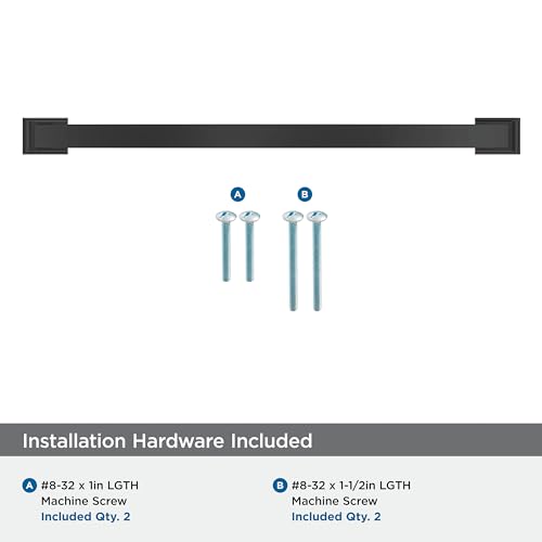 Image of Amerock Candler 12-5 /8 inch (320mm) Center-to-Center Black Bronze Cabinet Pull, BP29353BBR