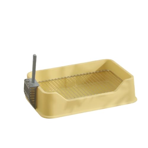 Diexgiy トイレ、小便器、ステンレスメッシュ、踏みつけ防止トイレ、中小型犬用ペット用品 (イエロー,ステンレスメッシュ間隔18mm)