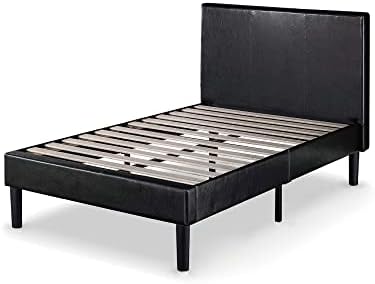 Zinus Gerard Faux Leather Upholstered Platform Bed Frame / Mattress Foundation / Wood Slat Support / No Box Spring Needed / Easy Assembly, Twin