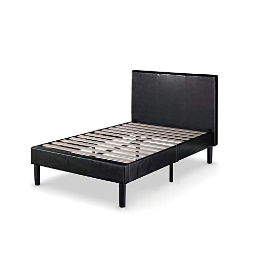 Zinus Gerard Faux Leather Upholstered Platform Bed Frame / Mattress Foundation / Wood Slat Support / No Box Spring Needed / Easy Assembly, Twin #TOP3
