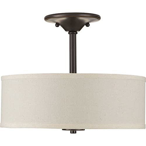 Image of Progress Lighting P3712-09 Inspire Two-Light Semi-Flush, Brushed Nickel