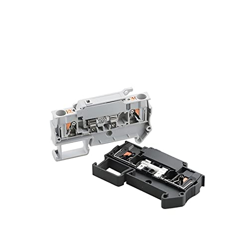 Bornier PT 4-HESI gris à fusible pour rail DIN et connexion Push-in sans vis