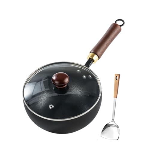 Wok de hierro con mango de madera y fondo plano miniatura 7