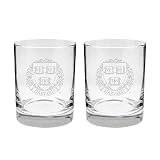 RFSJ INC. Harvard University Satin Finish Rock Glass Set of 2 14oz