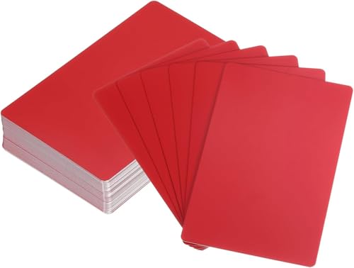 skycabin Metall-Visitenkarten, 100 Stück, Rot, 8,6 x 5,4 cm, Aluminiumlegierung – Hochwertige lasergravierte Namenskarten für Professionals