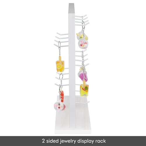 Ikee Design 5 Tiers Free Assemble Wooden Jewelry Display Rack with 20 Removable Metal Hooks,Earring Card Display Stand,Jewelry Organizer,Bracelet Organizer,Keychain Display Stand,Wash White by Ikee Design - Image 4