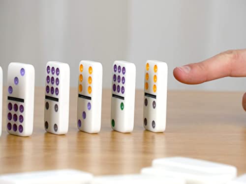 Regal Games – Double 12 Dominoes – Colored Dots Set – Mexican Train Edition Set With Colored Dots, 91 Tiles, 4 Trains, Hub, And Collector's Tin - Ideal For 2-4 Players Ages 8 For Kids And Adults #TOP6