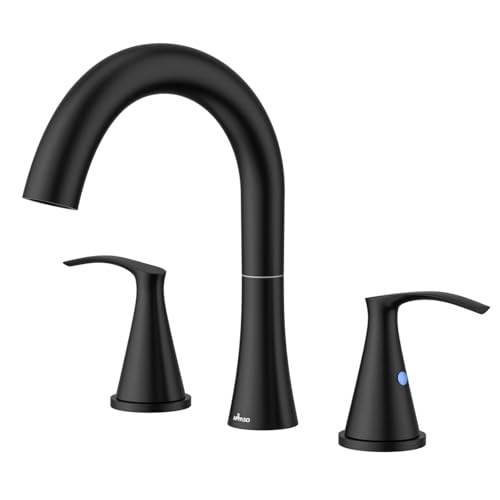 APPASO Black Bathroom Faucets 3 Hole, Matte Black Bathroom Sink