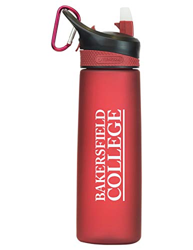Bakersfield College Tritan Plastic Frosted Sport Water Bottle, Design-1 - Burgundy