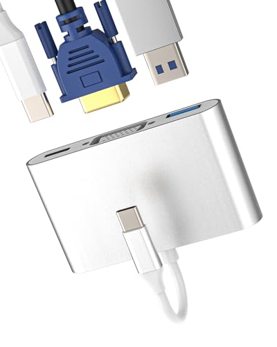 Adaptador USB C a Vga USB OTG 3.0 Type-c Cable de Carga 4K Displayport Thunderbolt Pantalla Convertisseur AV Hub Proyector Conector para Apple iPhone 15 para iPad Android 60Hz Alta Resolución