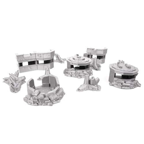Tabletop Terrain War Bunkers Terrain Set - 28mm Scale for Wargames and RPGs