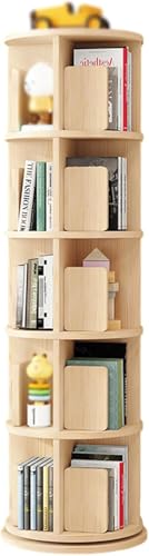 Librería Giratoria De Madera Maciza, Librería De Suelo De Encaje De 360°, Pequeña Estantería De Esquina para Espacios Estrechos, Adecuada para El Dormitorio, La Sala De Estar, 43 * 190cm