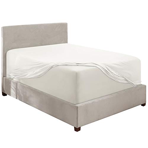 Nestl Extra Deep Pocket King Fitted Sheet, White Fitted Sheet King Size, 1800 Microfiber King Fitted Sheet Only, Ultra Soft King Bed Fitted Sheet Fits Up To 24 Inch Mattress - King Size Fitted Sheets #TOP3