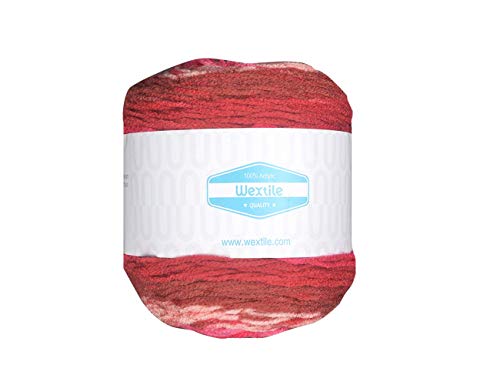 Ovillos Grandes de Hilado autoextraíble - Juego de 1 madejas Wextile Estambre Multicolor Acrílico, Increíble Tejido de Punto Perfecto para Ganchillo & Tejer, 350 Metros 380 Yardas por madeja.