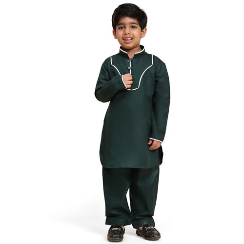 Boys Cotton Pathani Kurta set for kids | Indian Ethnic Wear | Wedding Outfit | Pack of 1 (S-247)