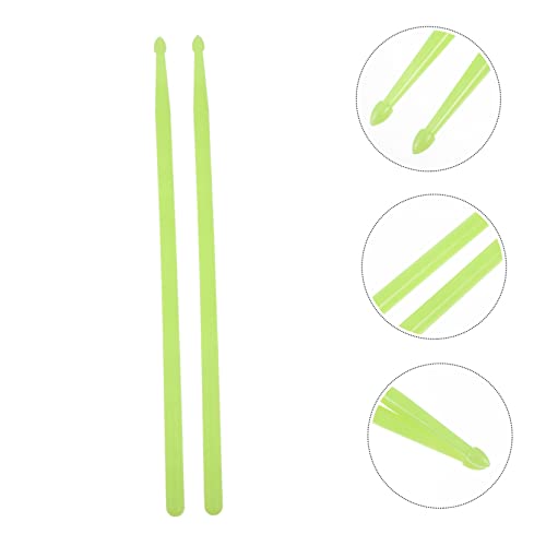 2 piezas de baquetas para batería con luces LED, color verde, material nailon, para bandas de marcha y kits acústicos miniatura 2