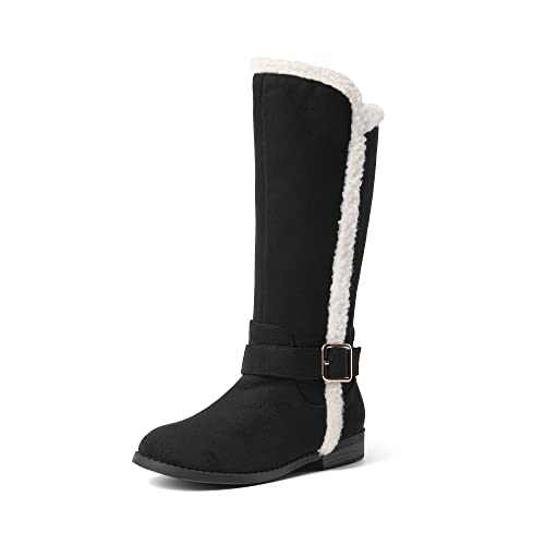 DREAM PAIRS Girls Boots Side Zipper Mid Calf Winter Boots(Toddler/Little Kid