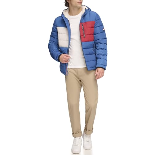Image of Tommy Hilfiger Men's Midweight Sherpa Lined Hooded Water Resistant Puffer Jacket