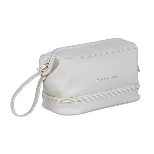 pistro Bolsa de almacenamiento de cosméticos para viajes con capas y asa, color blanco, a la moda, blanco, Moderno