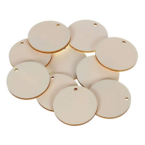 bütic GmbH Madera círculos Tamices con 1 agujero – 1 – 60 cm Decoración Manualidades Decorar Mesas, Contrachapado, 50 unidades, Ø 23cm
