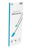S&T INC. Makeup Spatulas, Large and Mini Spatula for Cosmetics and Skin Care, 2 Piece Set, Grey/Teal
