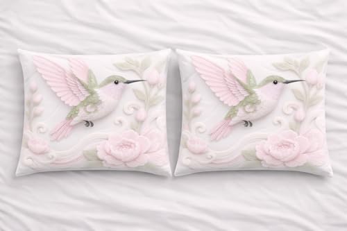 Image of Decor Well 7D Digital Printed King Size Bedsheet with 2 Pillow Covers|Soft Premium Polycotton Feel Microfiber Double Bed Bedsheet,Breathable,Wrinkle Free&Fade Resistant,90x100 Inch,Pink Green Sparrow