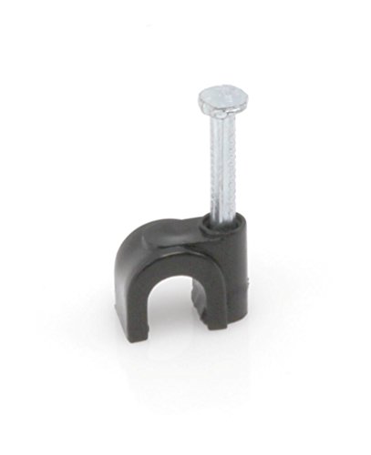 Single Coaxial Cable Clips, Cat6, Electrical Wire Cable Clip, 1/4 In (6 Mm) Nail Clip And Fastener, Black (50 Pieces Per Bag) #TOP2