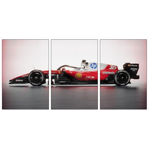 Image of Wrap & Wish Ferrari 2026 SF26 Red Formula Racing Side View Wall Split Posters Set (A3 Size, 12x18 Inch) | Pack of 3 | Vintage F1 Designs & Marvel Room Decor