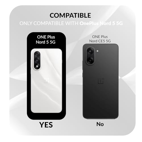 Image of Back Cover Case + Screen Protector for OnePlus Nord 5 5G | Transparent & Black Mobile Phone Back Case Cover for 1 + OnePlus Nord 5 | Camera Protection | One Plus Nord5 5G TPU & PC Black